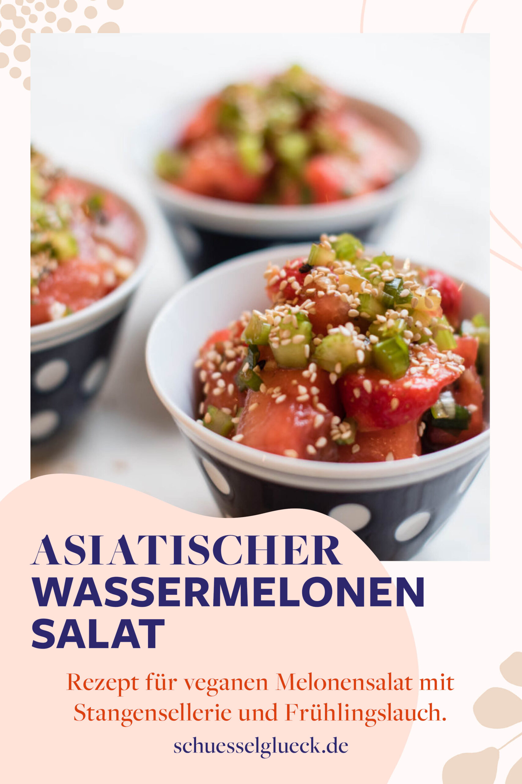 Asiatischer Wassermelonensalat mit Stangensellerie und Sesam