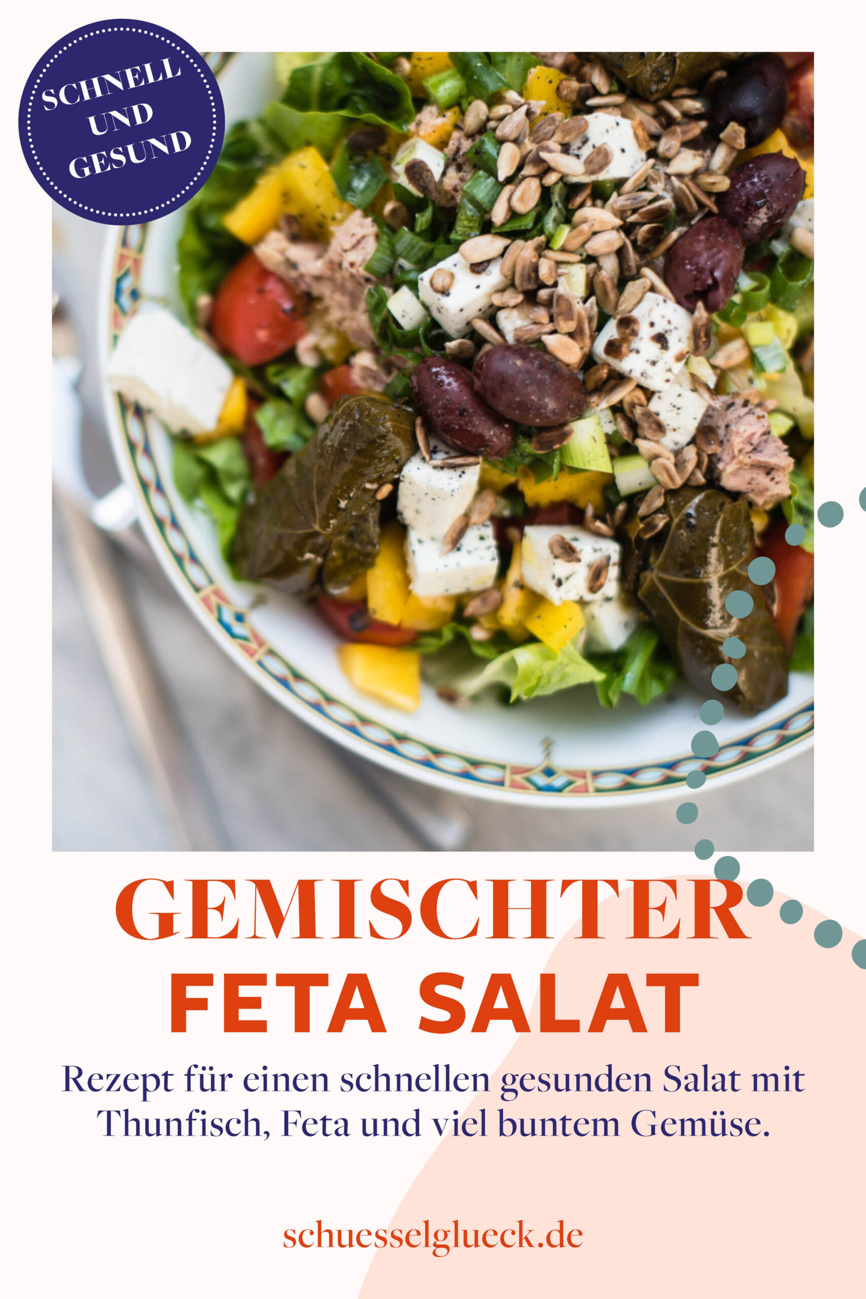 Gemischter Salat mit Thunfisch und Feta