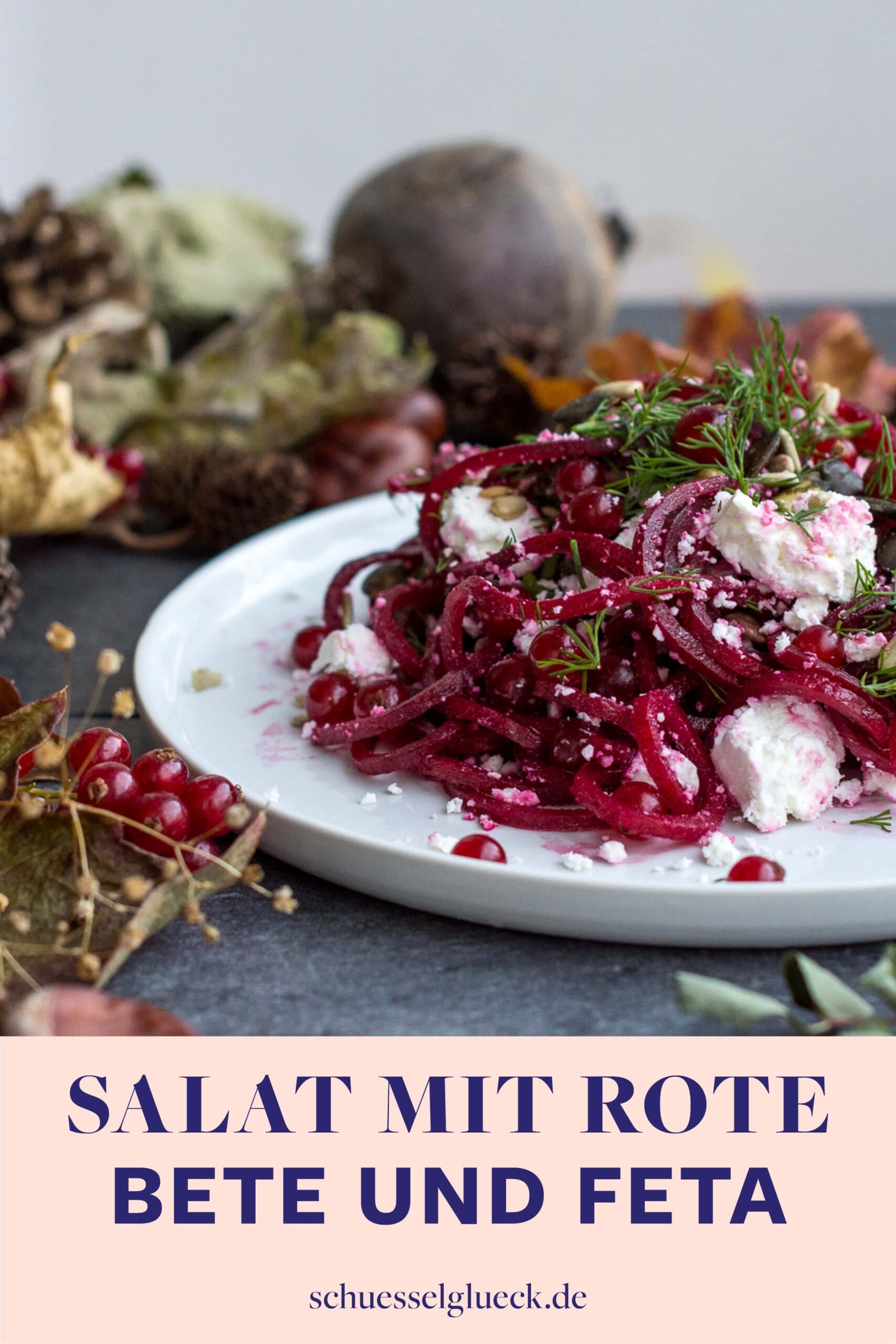 Rote Bete Salat mit gerösteten Kernen, Johannisbeeren und Ziegenkäse