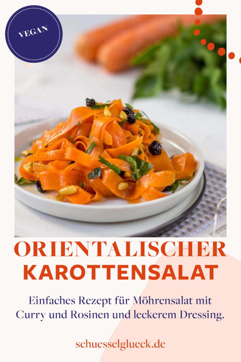Orientalischer Karottensalat mit Curry und Rosinen