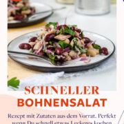 Bohnensalat mit Thunfisch auf Teller