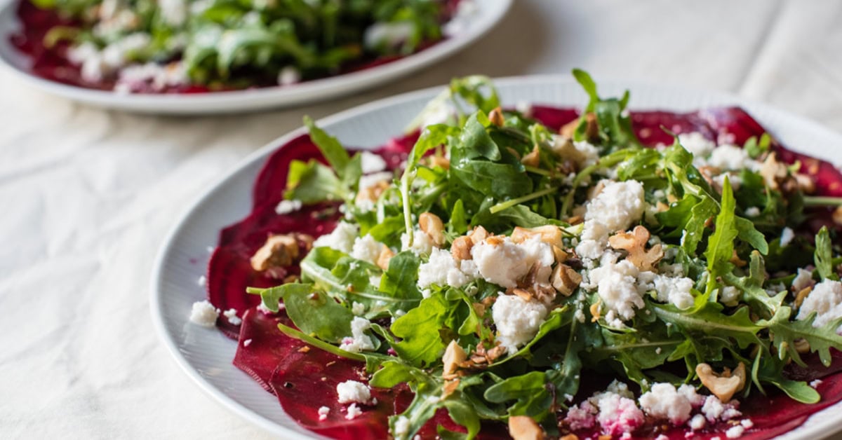 Rote Bete Carpaccio Rezept mit Rucola und Ziegenkäse