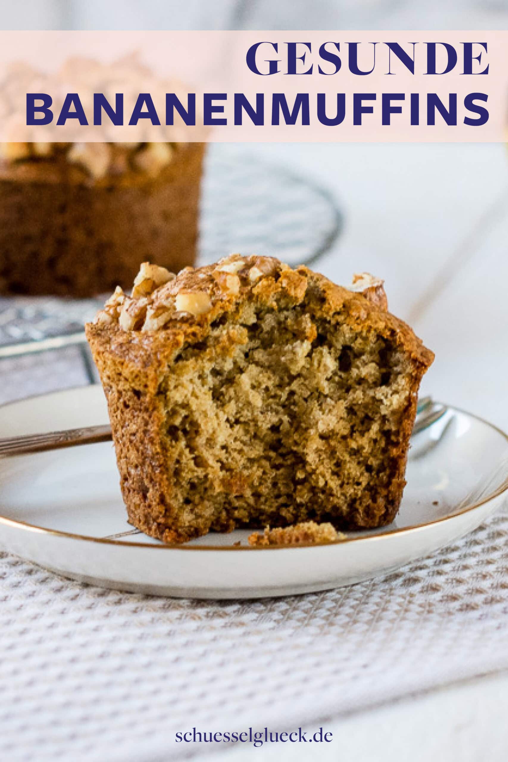 Superfluffige, glutenfreie Bananenmuffins mit Walnüssen und Zimt