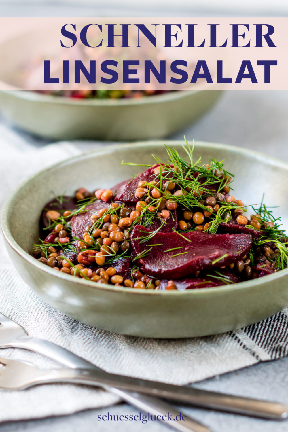 Rote Bete Salat mit Linsen und Dill – Hit aus dem Vorrat!