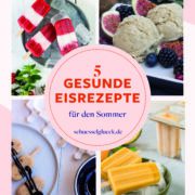 Collage aus 4 Bildern von gesunden Eisrezepten