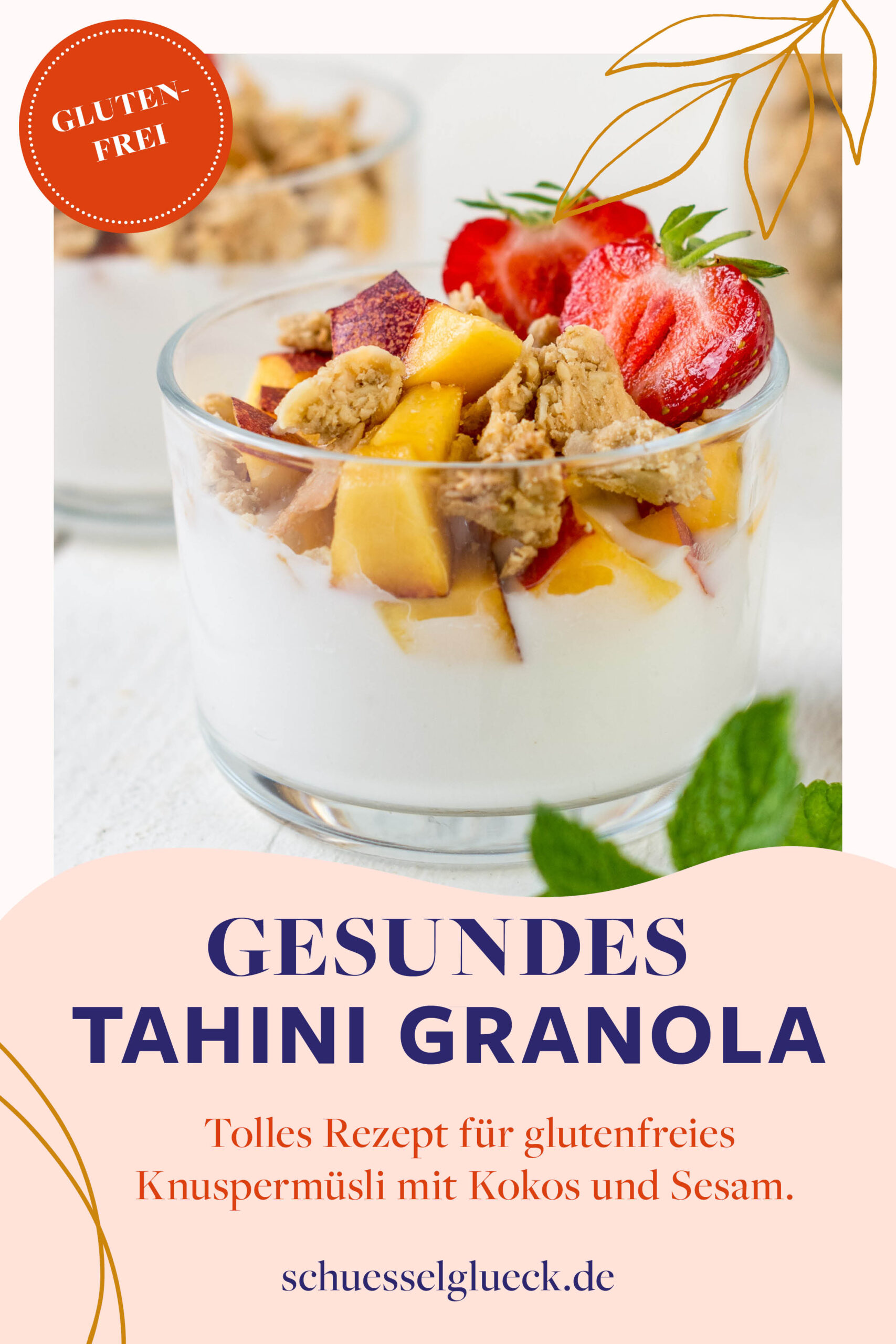Chunky Tahini Granola – glutenfreies Knuspermüsli mit Kokos und Sesam
