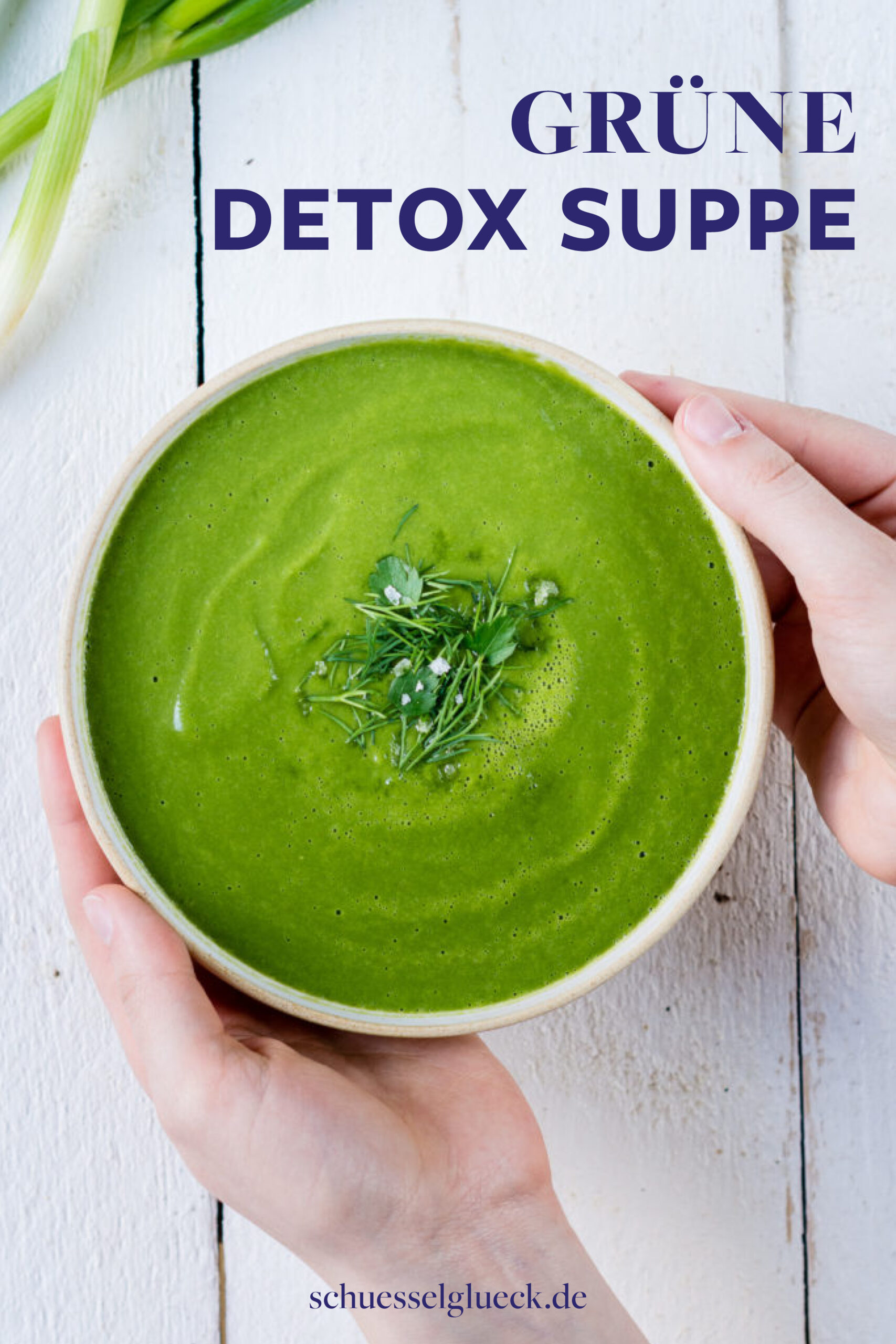 Grüne Detox Suppe mit Frühlingsgemüse und Spirulina