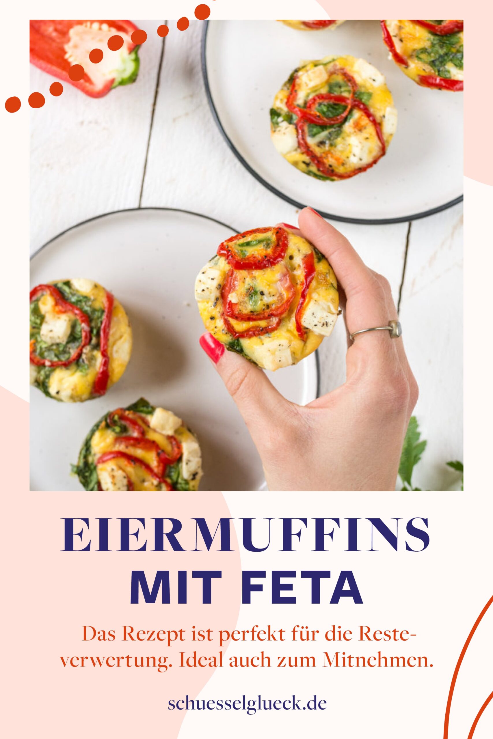 Eier Muffins mit Gemüse und Feta – vegetarische Frittata to go