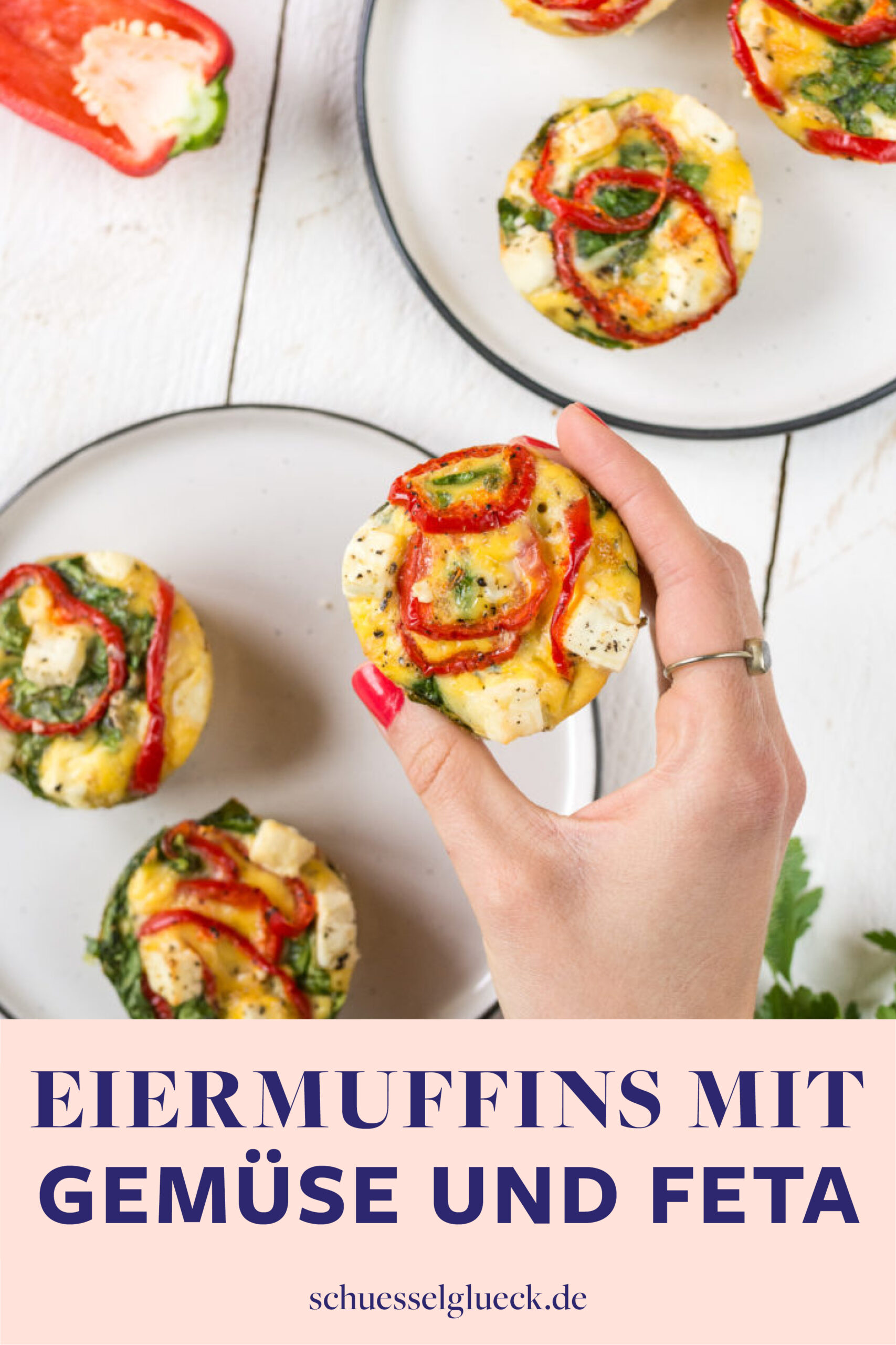 Eier Muffins mit Gemüse und Feta – vegetarische Frittata to go
