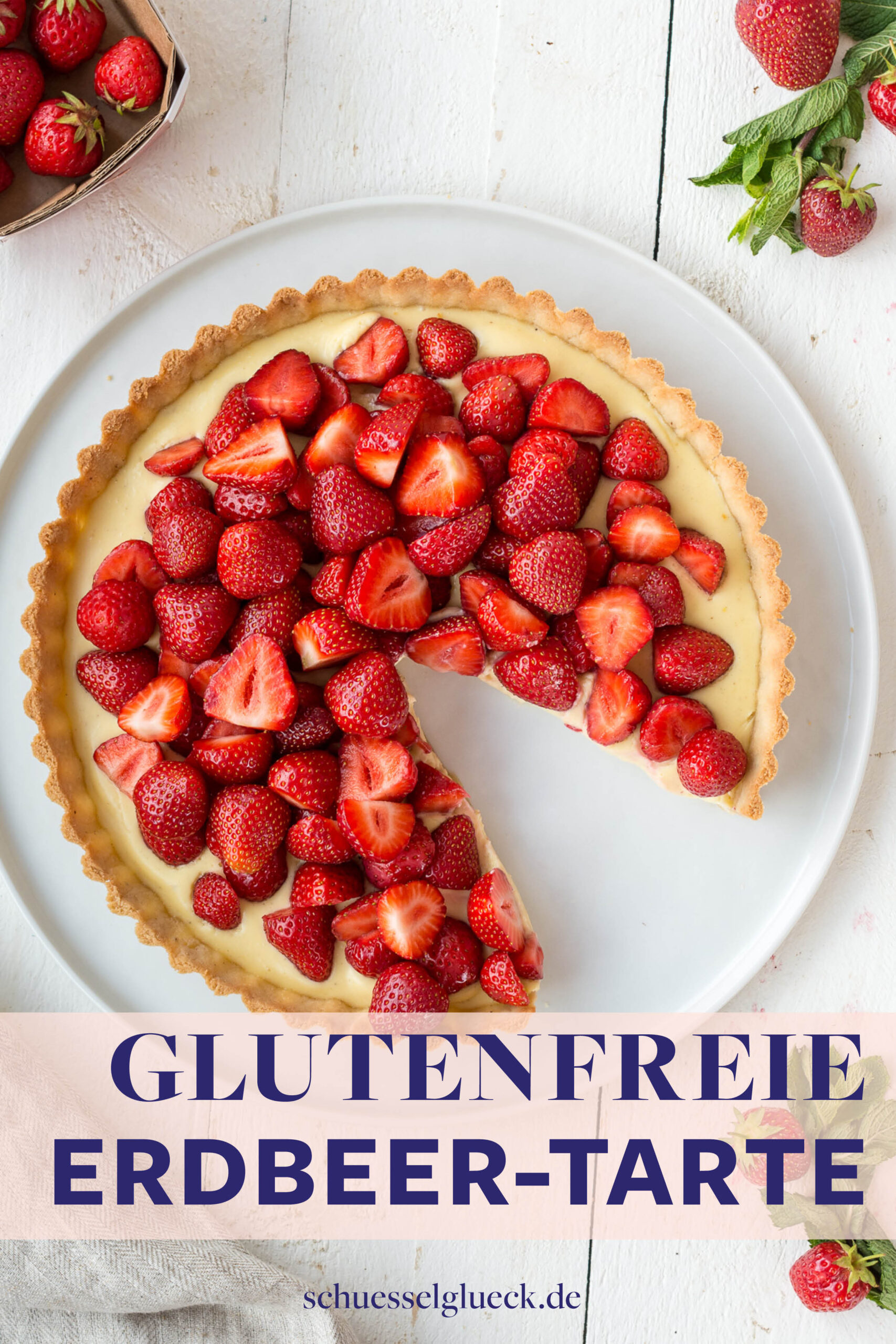 Einfache, glutenfreie Frühsommer Tarte mit Erdbeeren und Mascarpone